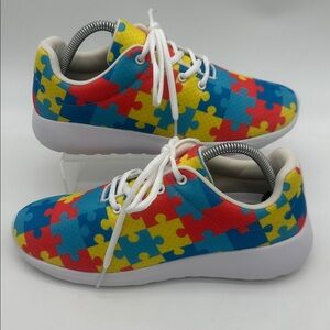 GROOVE BAGS Autism Awareness Puzzle Casual Lace Up Women's Size 9.0 Mens 7.5